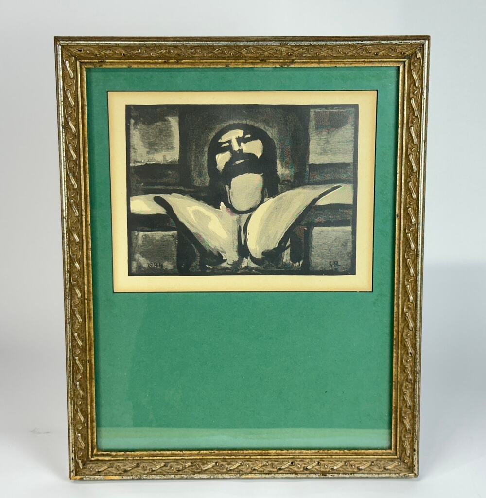 Georges Rouault "From the Passion" Woodcut Head of Christ 1934 Aubert Framed